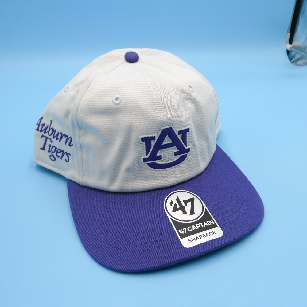 '47 Captain Snapback Hat Mens One Size Auburn Tigers White Purple Cotton Cap